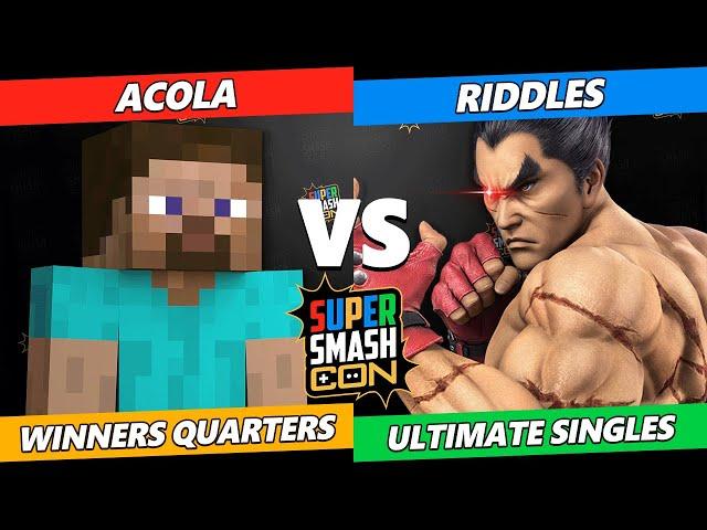 SSC 2023 Winners Quarters - acola (Steve) Vs. Riddles (Kazuya) Smash Ultimate Tournament