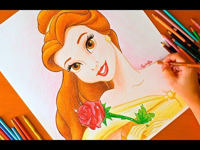 Drawing: PRINCESS BELLE | Disney | BUDGET ART