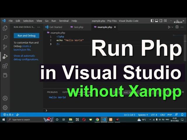 how to run php program in visual studio code without xampp  #php #visualstudio #programming