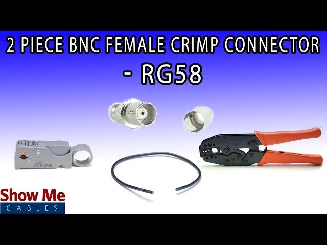 2 Piece BNC Female Crimp Connector For RG58 - Perfect For DIY Installs!