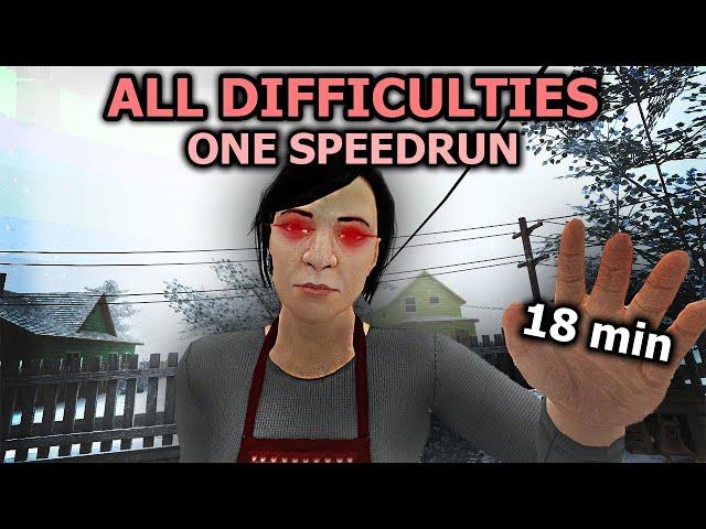 All Difficulties in ONE SPEEDRUN - No Glitches/Cheats - 18 minutes - SchoolBoy Runaway