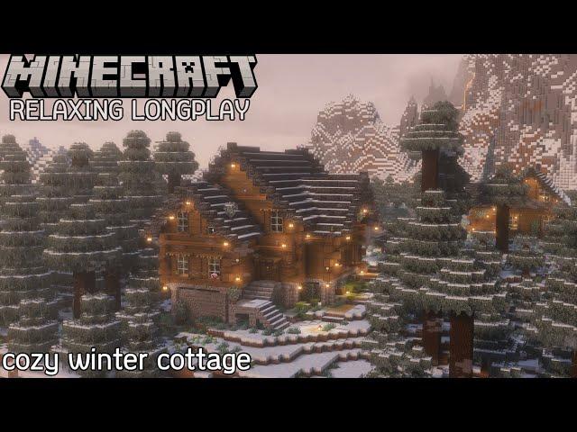 Snowfall Winter Cottage - Snowy Taiga - Minecraft Relaxing Longplay (No Commentary) 1.20.1