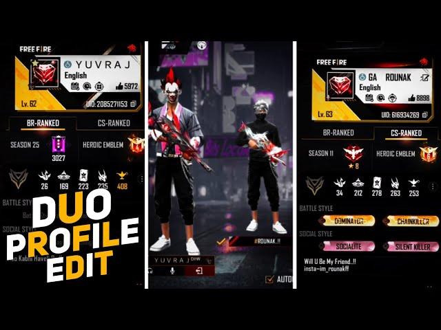 DUO PROFILE EDIT|| PRESET ALIGHT MOTION || XML LINK IN DESCRIPTION ⬇️|| ROUNAK FF 