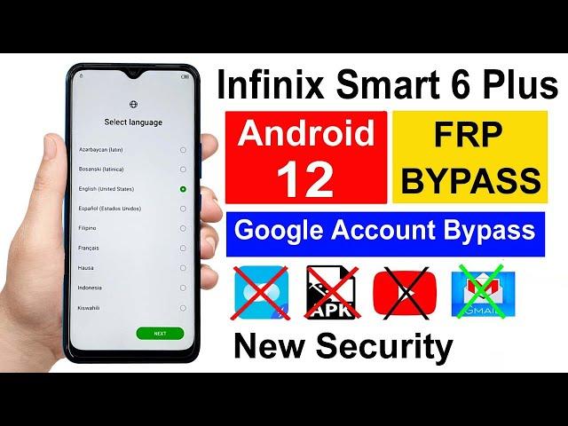 Infinix Smart 6 Plus FRP Bypass Android 12 | Infinix Smart 6 Plus (X6823C) Google Account Bypass 