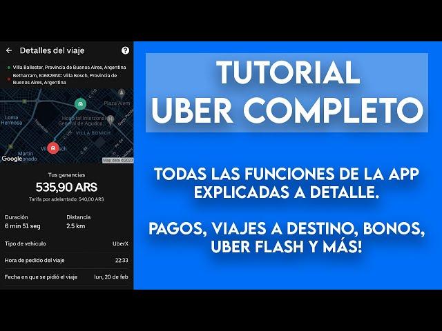 COMO USAR la app de UBER DRIVER para principiantes  CONFIGURAR GPS, seguridad, BONOS, trucos