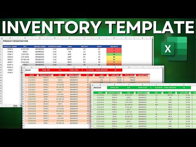 How to Make a Excel Stock Control SpreadSheet | Inventory Template | Step by Step