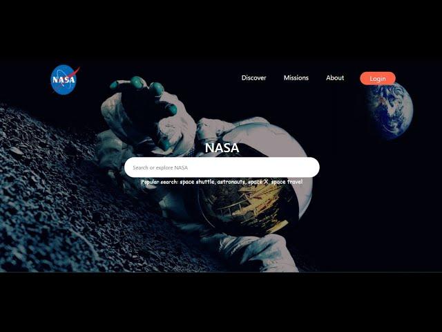 How to create a NASA landing page with HTML & CSS