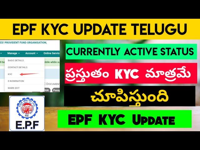 EPF KYC Update Telugu| EPF KYC Currently Active Status Telugu| INFORMATION Telugu