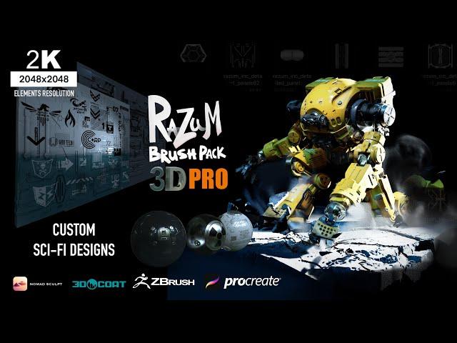 RAZUM PRO 3D BRUSHSET (NomadSculpt/Zbrush/3Dcoat/Procreate)