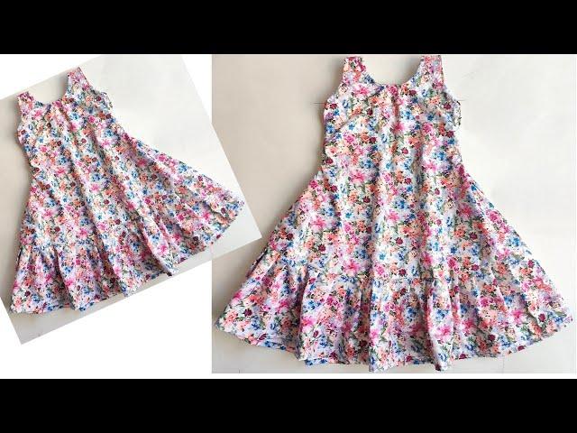 Very Easy One piece umbrella cut Baby frock cutting and stitching