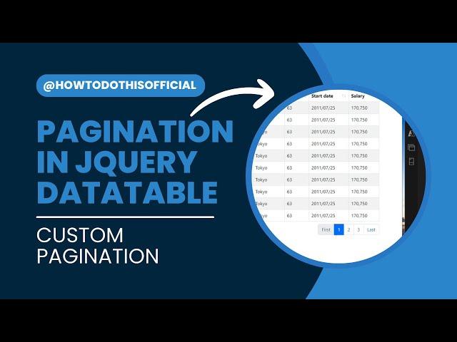 Pagination in jQuery DataTable with Custom Pagination || All about pagination