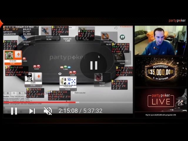 partypokerTV Same Seat Different Day 12 CrushCash Poker