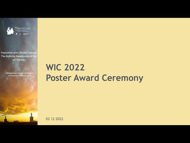 WIC 2022: Poster Award Ceremony