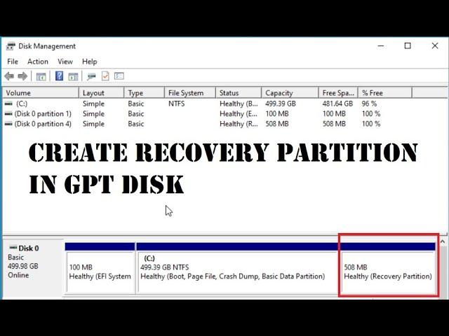 Create recovery partition in Windows 10/11 UEFI