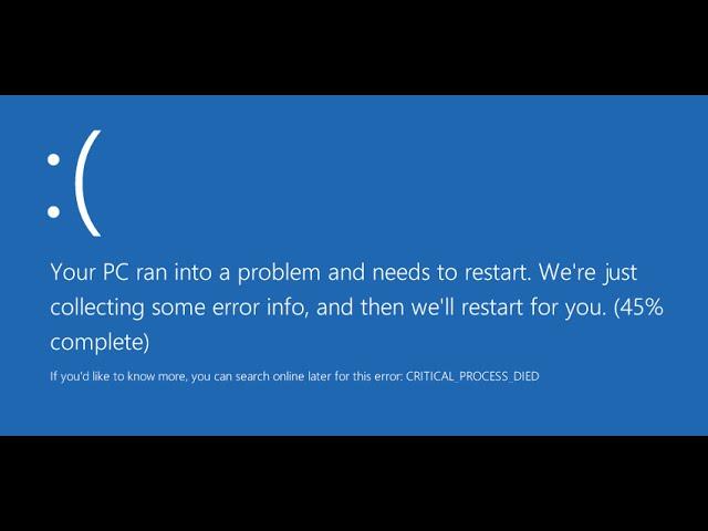 Critical process died Windows 10: Как исправить