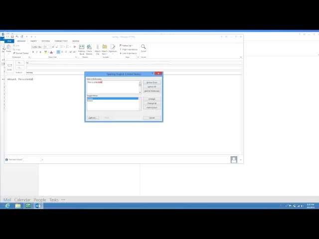 how to force a spell check before sending an email in outlook 2013