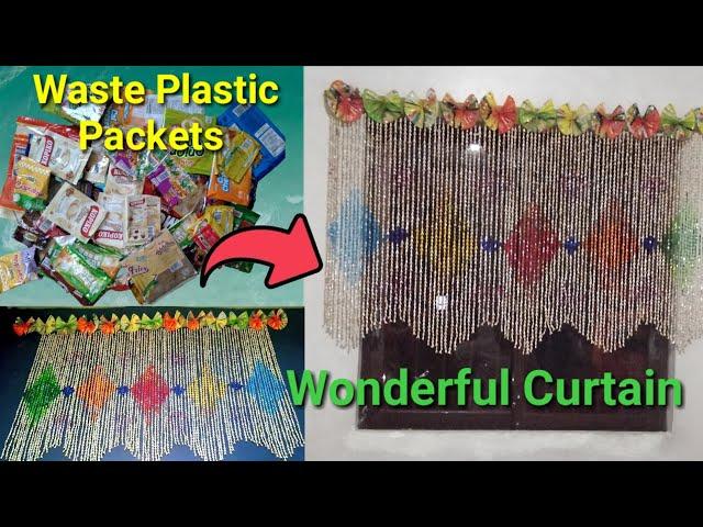 Transforming Waste Plastic Packets into Beautiful Curtain |Artmazing DIY #Bestoutofwaste