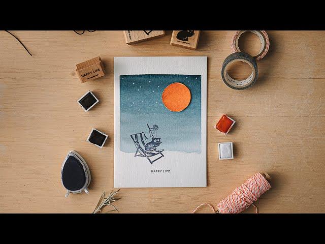 DIY Stamping Tutorial - Happy Life - Aquarell trifft Stempel