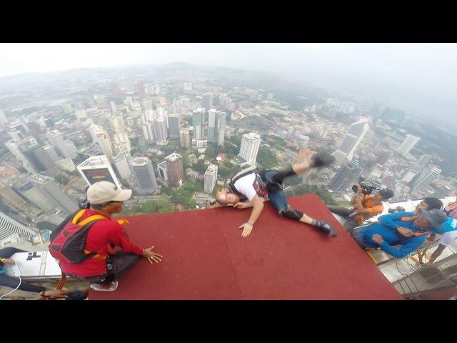  BASE JUMP GOES HORRIBLY WRONG! Andy Lewis Takes a Dramatic 1,200ft Plunge off KL Tower! 