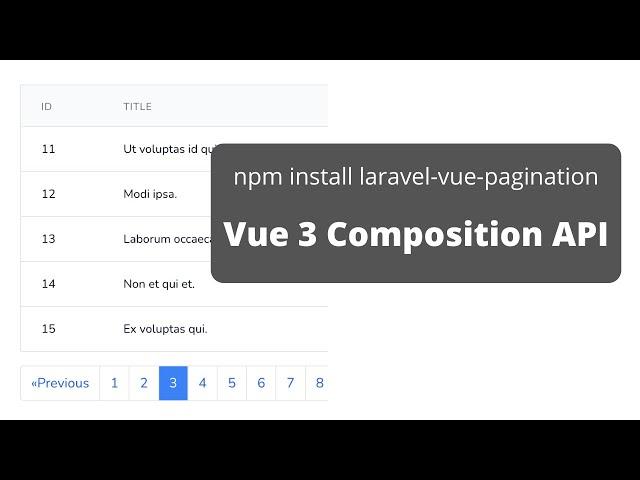 Laravel Vue Pagination: Composition API Example