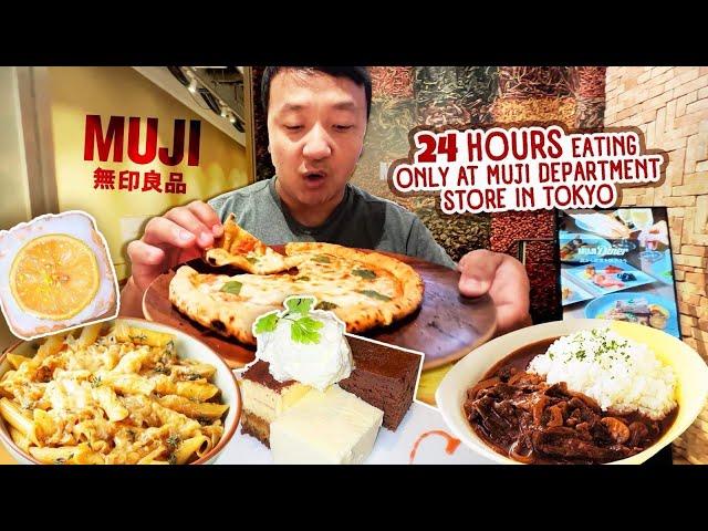 24 Hours Eating at Japanese DEPARTMENT STORE Muji in Tokyo Japan