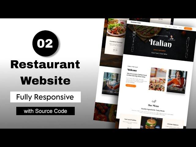 02 | Restaurant Website using HTML & CSS (Fully Responsive ) Frontend Project | Italian Restaurant