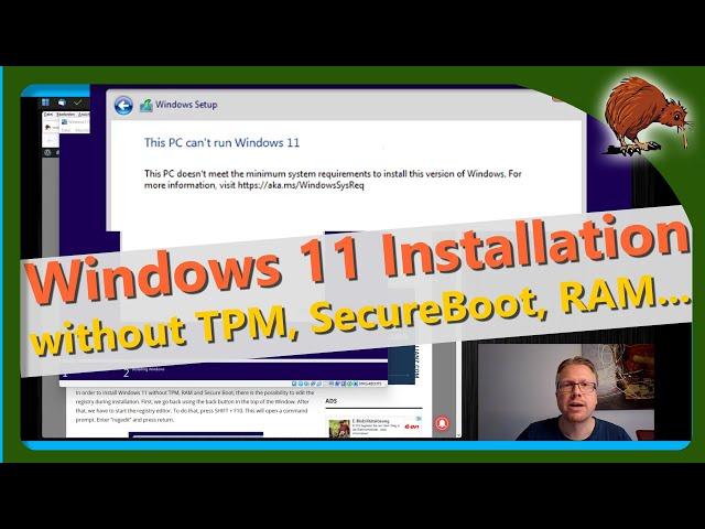 Install Windows 11 without TPM support