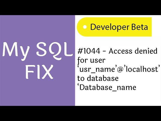 Fix Mysql #1044 AccessDenied for user And Import Database on web server(Hosting Server)