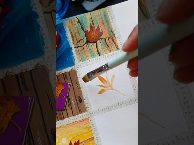 How to paint A Maple leaf using Gouache paints #shorts