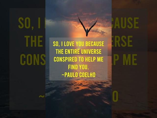 So I love you because the entire universe conspired to help me find...