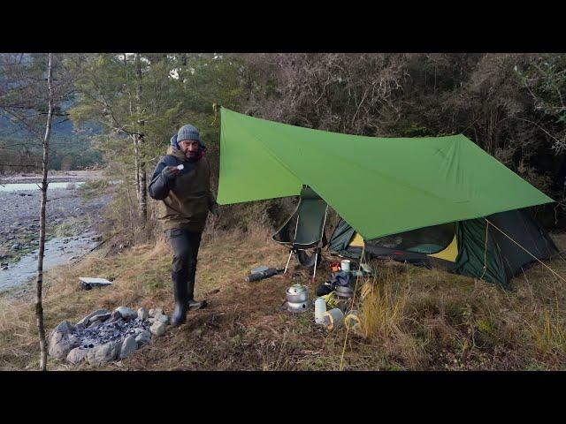 Camping In Winter Rain Storm