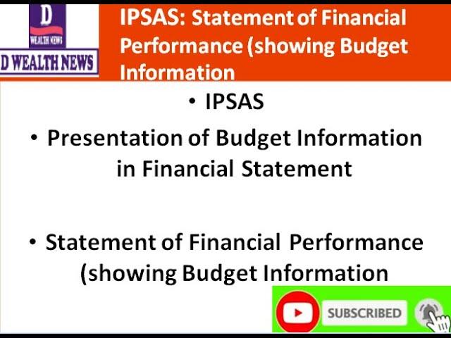 IPSAS 24: Presentation of Budget Information in Financial Statements