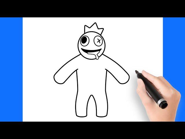 Como dibujar a Blue de Rainbow Friends - Roblox