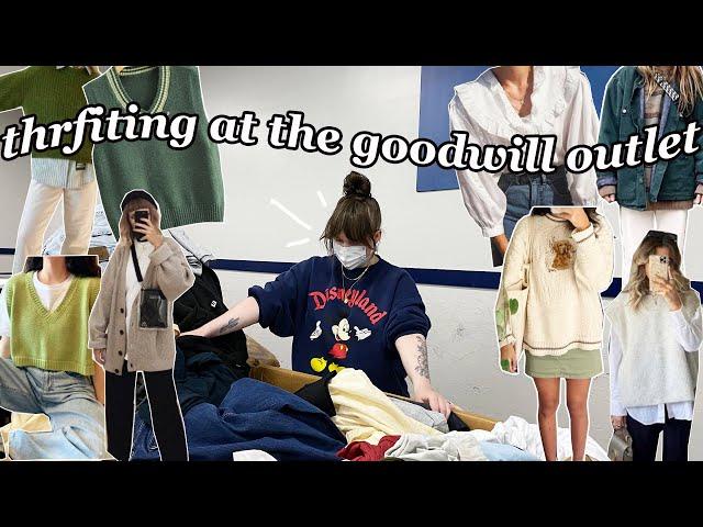 Thrift With Me At The Goodwill Outlet Bins for WINTER + Try On Haul