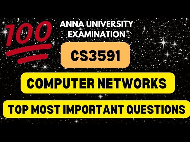 CS3591|Computer Networks|Important questions|@Toppersacademytamil