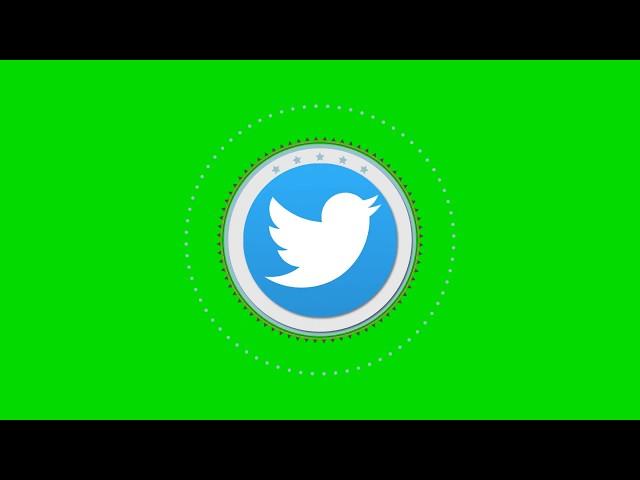 Logo Animation twitter Intro twitter Logo Green screen Full HD