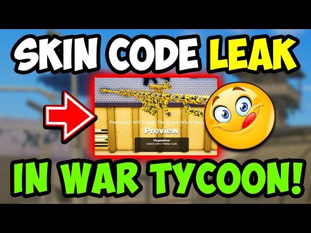 UPDATE LEAK SKIN CODE In War Tycoon!