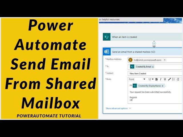 Power Automate Send Email From Shared Mail Box