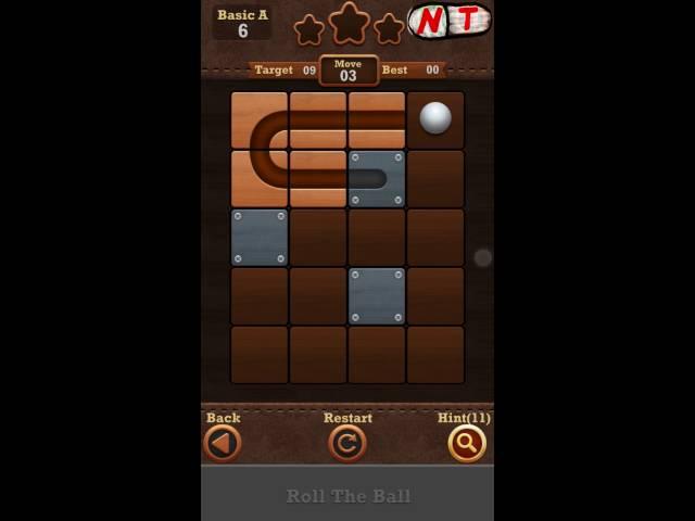 Roll the Ball: slide puzzle 2 - Levels 1 to 10 Basic A walkthrough