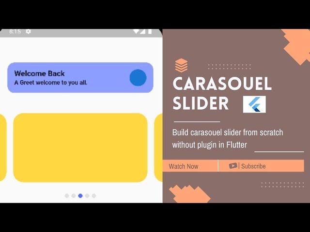 Carousel Slider in Flutter from scratch without any plugin. || Build Slider without using Pub. dev