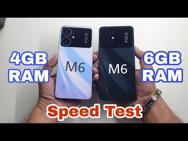 Poco M6 5G 4GB RAM vs 6GB RAM Speed Test Comparison