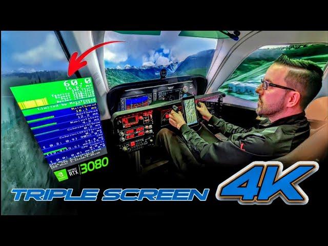 60FPS 4K Triple Screen | Microsoft Flight Simulator 2020