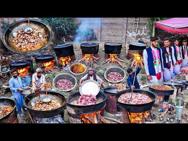 5 BROTHERS BIGGEST Village marriage Ceremony | Cooking Kabuli Pulao for a crowd