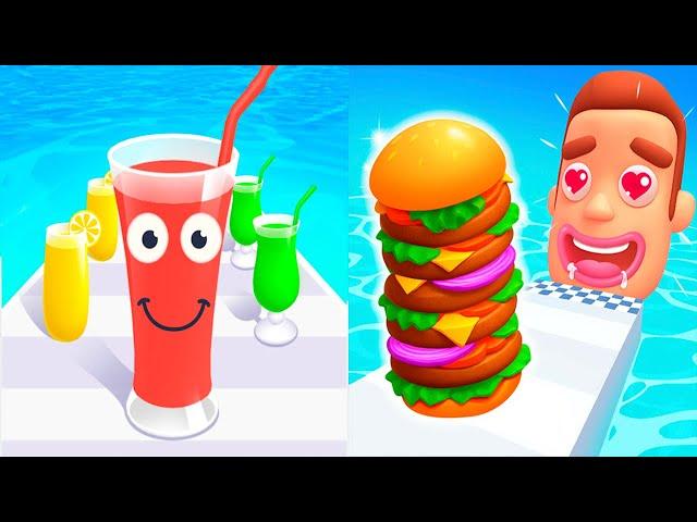 Juice Run VS Sandwich Run - All Levels SpeedRun Gameplay Android iOS Ep1