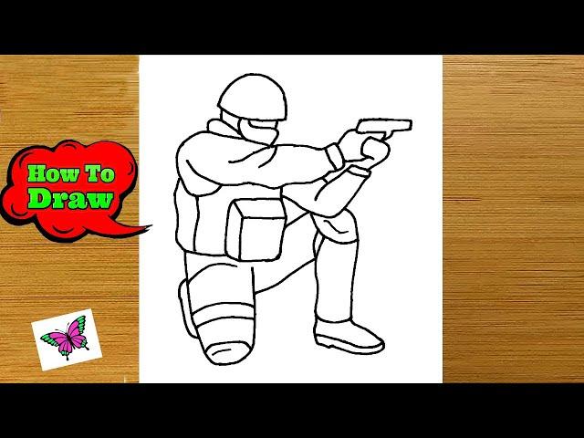 How to Draw Army Soldiers Easy | Soldier Drawing Step by Step