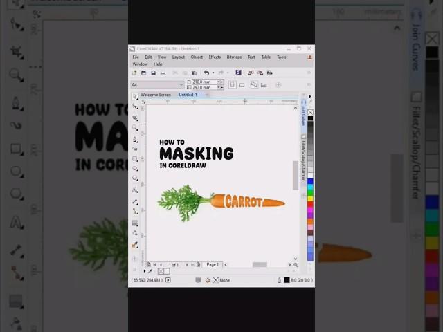 Masking Carrot in CorelDraw #shorts #coreldraw #tutorial #tips #masking #carrot