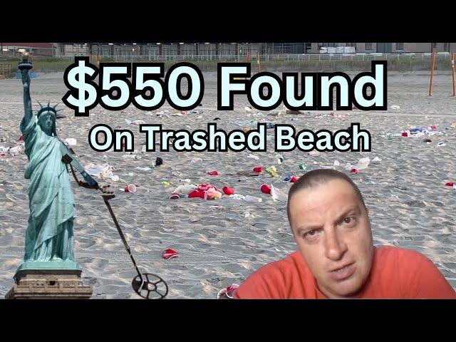 Beach Was TRASHED! I Found $550 With My Metal Detector