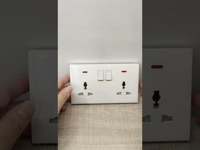 2 Gang Universal Multi Plug Wall Socket with individual Switches