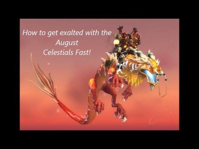 WOW how to get exalted with the August Celestials and get the Thundering August Cloud Serpent in les