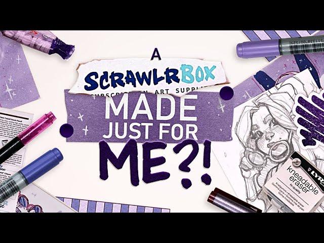 A COMPLETELY PURPLE BOX!  | Scrawlrbox Unboxing | Mystery Art Box